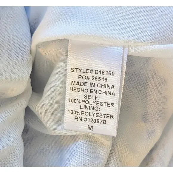 Entro Babydoll Minidress Medium White Blue Floral Ruffle Puff Sleeve Cottagecore - Picture 11 of 11